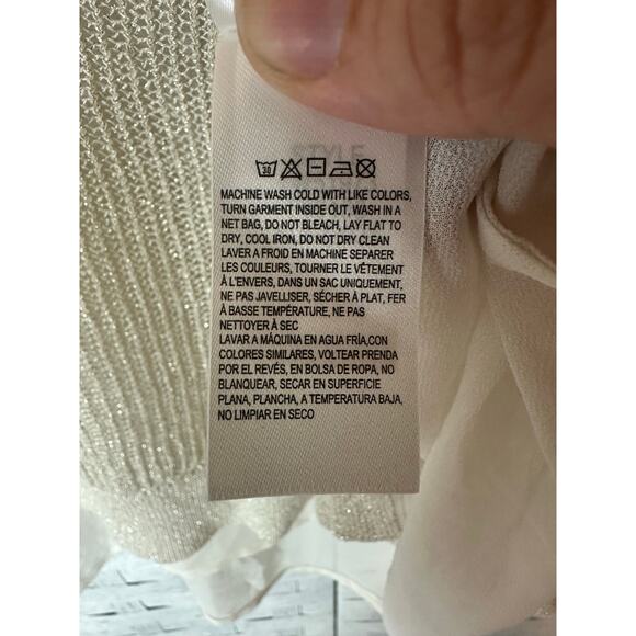 Lucky Brand  lightweight coastal sweater tank top chiffon lining loose weave - Picture 8 of 11